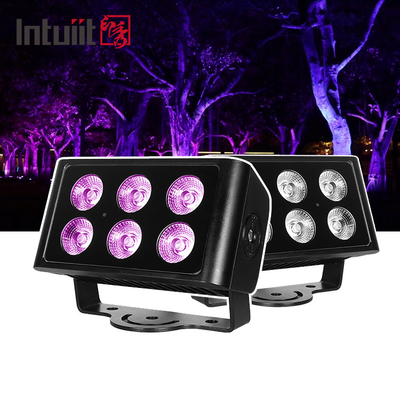 IP65 wasserdicht 6x5W RGBW 4 in 1 LED-Flutlicht DMX-Steuerung Flugzeug-Spotlicht Hintergrund-Flecken DJ-Disco-Bühnenbeleuchtung
