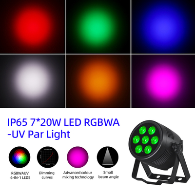 LED Par Lichter 6in1 Bühnenlicht 7x20W RGBWA-UV DMX512 Steuerung Outdoor DJ Lichter Für Bühnenparty Club Disco Hochzeitsveranstaltungen