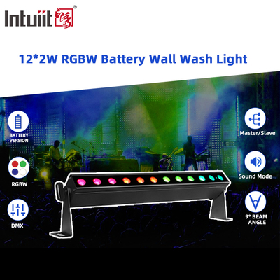 IP20 Wireless 12x2W 0,5m 4in1 Batteriebetriebene Led-Wandwaschmaschine Leuchten Bühnenlicht