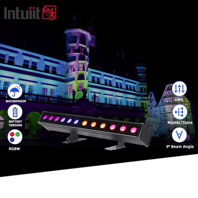 IP65 Batteriebetrieb Led Wandspüler 12pcsx2W Rgbw 4in1 Led Bar Licht für den Außenbereich