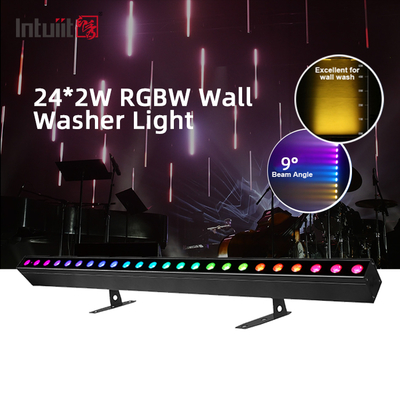 LED 24*2W Bühnenbeleuchtung DMX512 RGBW LED Lichtleisten Lineare Disco Bühne Club Hochzeit Sprachaktivierte LED Wandfluter