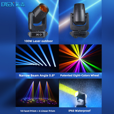 2025 Neue 100W Laser Moving Head Lichter für Hochzeit KTV DJ DMX512 Steuermodus