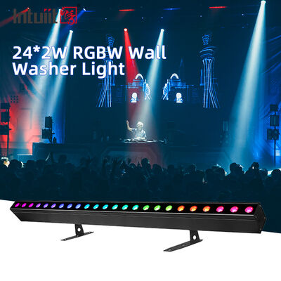 Innenräumliche LED-Wandspülerleuchten 24x2W RGBW DMX512 Sound Active Stage Bar Lighting IP20 Lineare Waschleuchten für architektonische Innenarchitektur