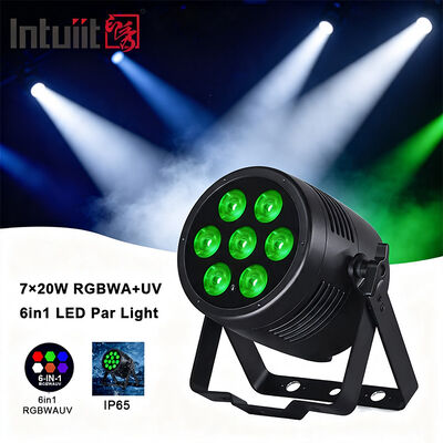 7x20W RGBWA+UV 6-in-1 IP65 Outdoor LED PAR Scheinwerfer — DMX512 Wasserdichte Wash-Beleuchtung für Bühne, Hochzeit & Events